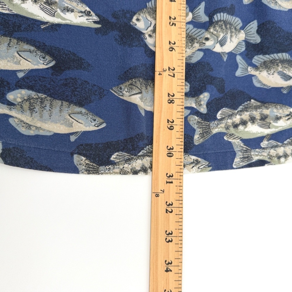 Columbia Shirt Mens Medium Blue Fish Print Short Sleeve Fishing Outdoors *Wear - Picture 10 of 11